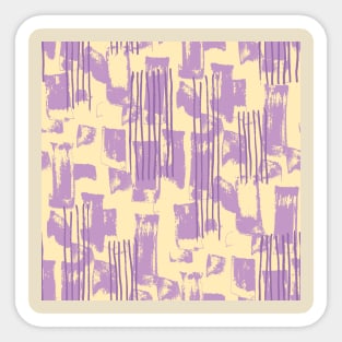 Lilac and Yellow Handmade Stripes Sticker